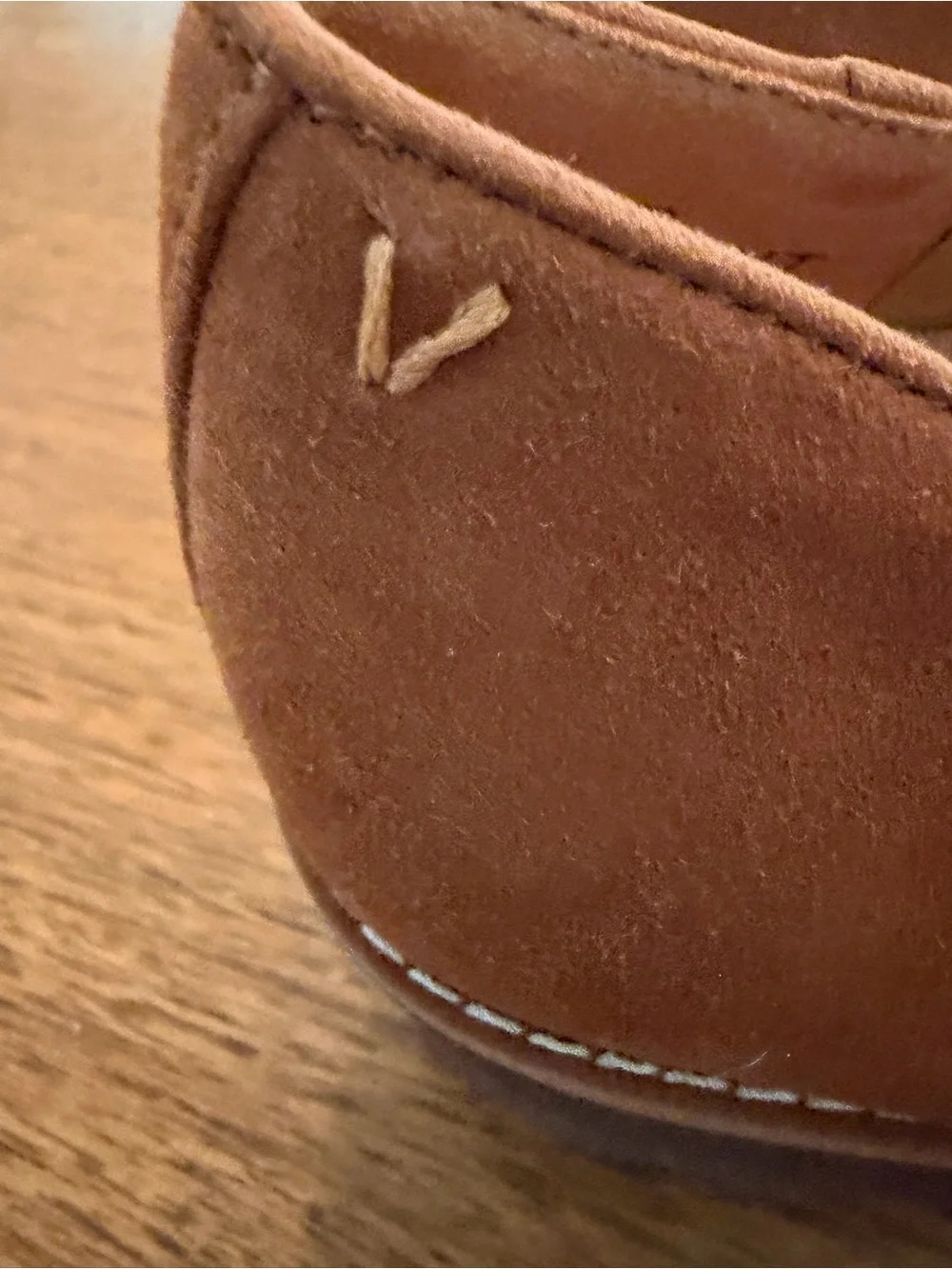 Vionic Cognac Brown Suede Slip-On Wedges